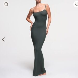 Skims soft lounge long slip on dress in Deep sea